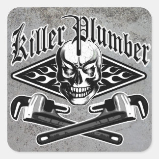Klempner-Schädel: Killer-Klempner 3.1 Quadratischer Aufkleber