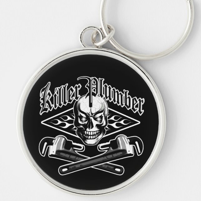 Klempner-Schädel: Mörder-Klempner 3,1 Schlüsselanhänger (Vorne)