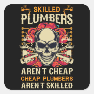 Klempner-T - Shirt Quadratischer Aufkleber
