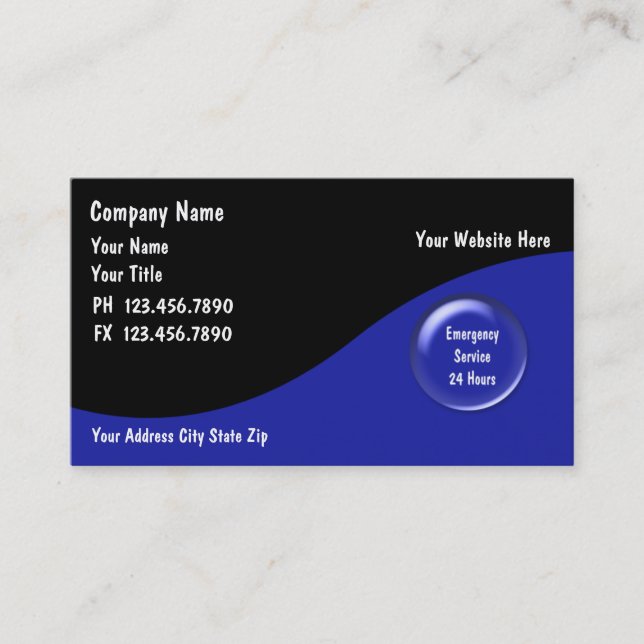 Klempner-Visitenkarten Visitenkarte (Vorderseite)