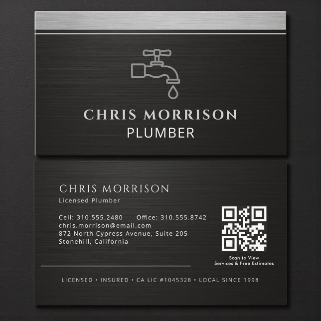Klempner-Wasserhahn-Logo mit QR-Code Visitenkarte (Von Creator hochgeladen)