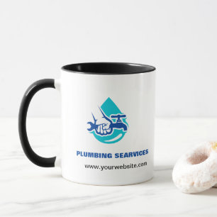 Klempnerdienst Wasser Tropfen Logo Klempner Untern Tasse