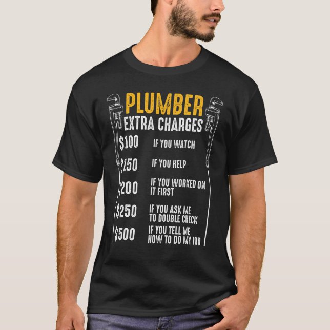 Klempnerextra-Ladungen Rohrleitung T-Shirt (Vorderseite)