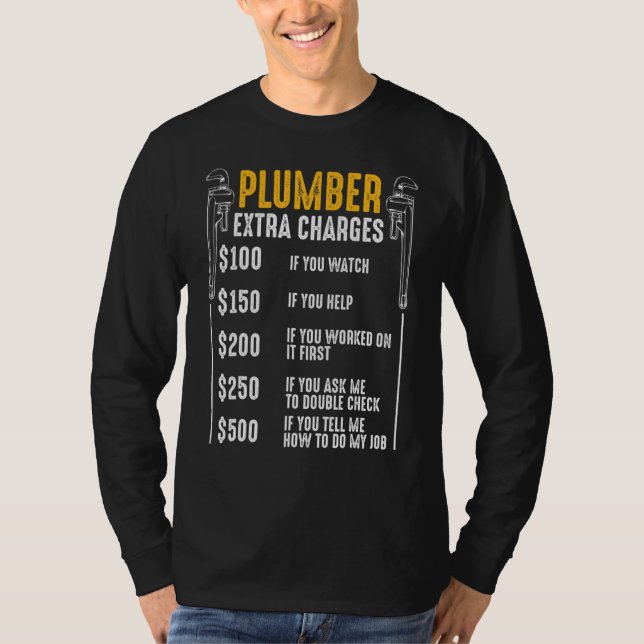 Klempnerextra-Ladungen Rohrleitung T-Shirt (Vorderseite)