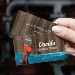 Klempnerleitung Vintages Holz Visitenkarte