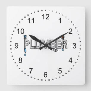 Klempnerpfeifen Quadratische Wanduhr