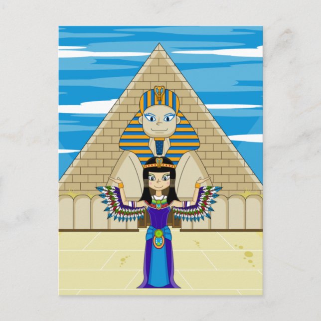 Kleopatra auf der Sphinx-Postkarte Postkarte (Vorderseite)