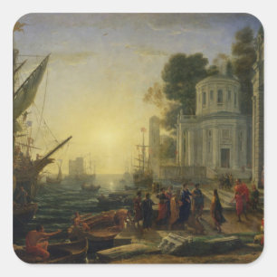 Kleopatra, die an Tarsus, 1642 ausschifft Quadratischer Aufkleber