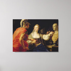 Kleopatra, die Octavius den Fehlschlag von Julius Leinwanddruck