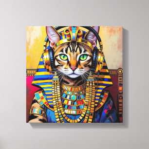 KLEOPATRA KÖNIGIN DES NIL-BENGAL-KATZE 2 LEINWANDDRUCK