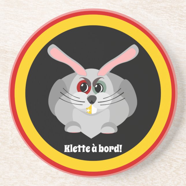 Klette à bord - Belgische Folklore Getränkeuntersetzer (Vorne)