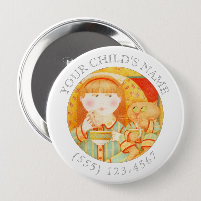 KLETTENSCHNACK-Child-ID-Taste - Weiß Button (Vorne & Hinten)