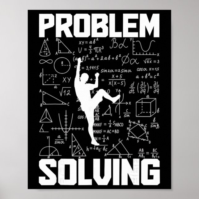 Kletter Boulder Problemlösung Kletterer Boulder Poster (Vorne)