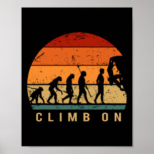 Kletter-Evolution - Bouldering Kletterbergbesteigu Poster