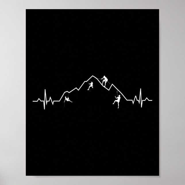 Kletter-Herzfrequenz-Geschenk Poster (Vorne)