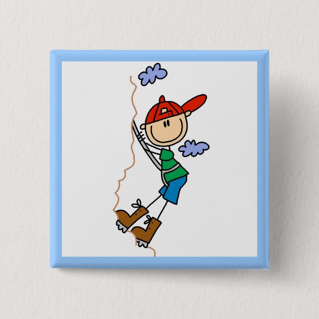 Kletter-Stickfigur Button (Vorderseite)