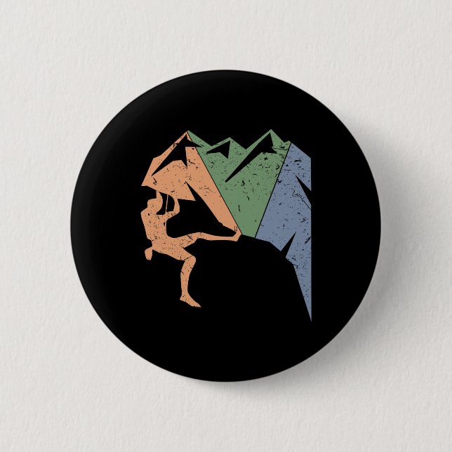 Kletterer Bergsteigen Felsenklettern Berge  Button (Vorderseite)