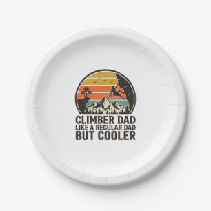 Kletterer Papa Vintage Sonnenuntergang Lustiges T- Pappteller