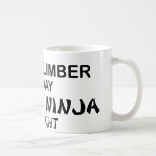 Kletterer tödliches Ninja bis zum Nacht Kaffeetasse