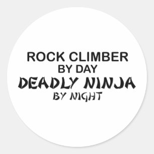 Kletterer tödliches Ninja bis zum Nacht Runder Aufkleber