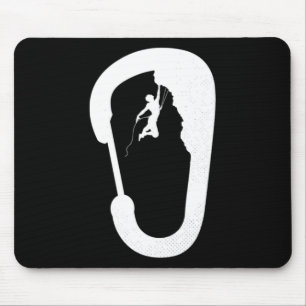 Kletterfelsen Bergsteiger Karabiner Boulderin Mousepad