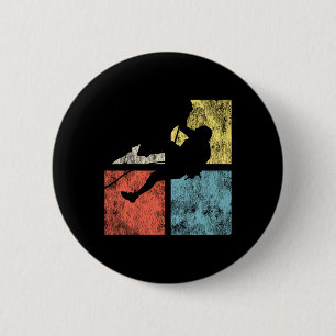 Kletterfelsen Kletterin Retro Vintage  Button