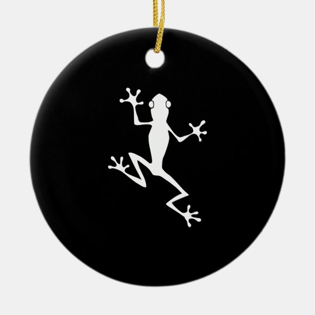 Kletterfrosch-Silhouette Keramik Ornament (Vorne)