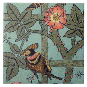 Klettergarten Rose & Kleiner Vogel, William Morris Fliese