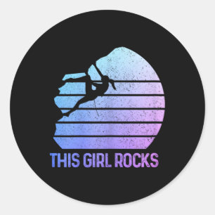 Klettergirl Definition Kletterin Bouldering C Runder Aufkleber
