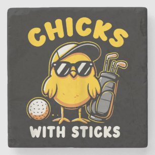 Kletterhexen: Golfer Girl del Malcantone Steinuntersetzer