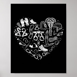 Kletterin Felsenkletterausrüstung Mädchen Herz Kar Poster