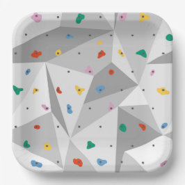 Klettern an der Felsenwand Pappteller