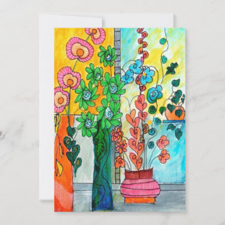 Klettern Blume Aquarellkarte Feiertagskarte