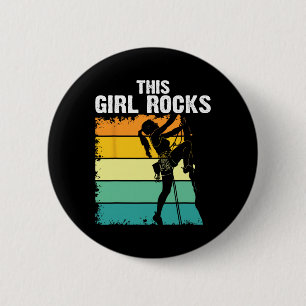 Klettern, Dieses Mädchen rockt, Bouldern, Berg Button