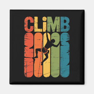 Klettern Fels Kletterer Kletter Vintage Bouldering Magnet