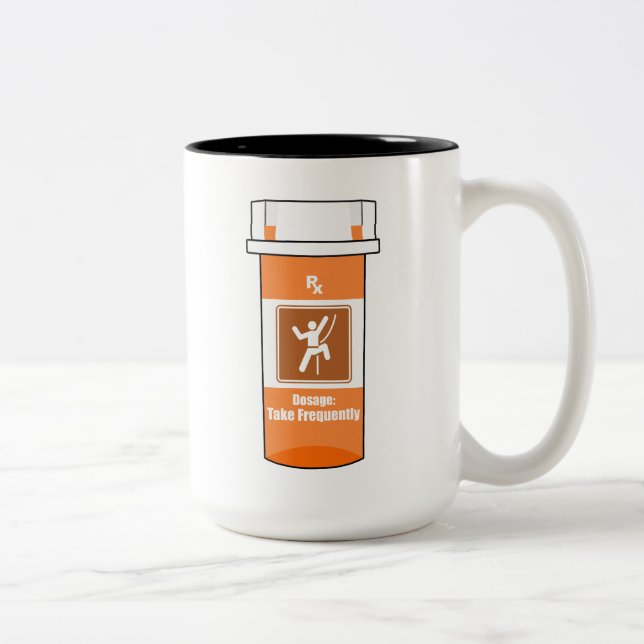 Klettern ist mein Medikament Zweifarbige Tasse (Rechts)