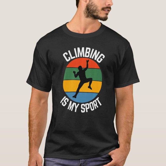 Klettern ist mein Sport, Kletterfans T-Shirt (Vorderseite)