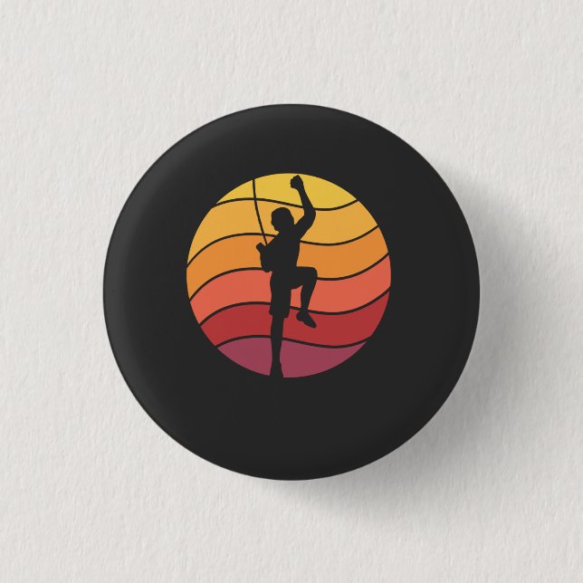 Klettern Klettern Retro Button (Vorderseite)