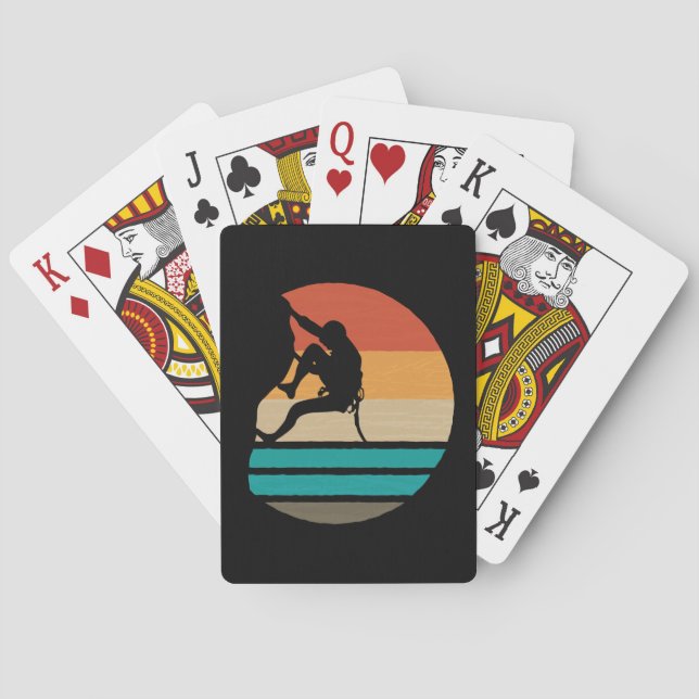 Klettern Klettern Retro Spielkarten (Rückseite)