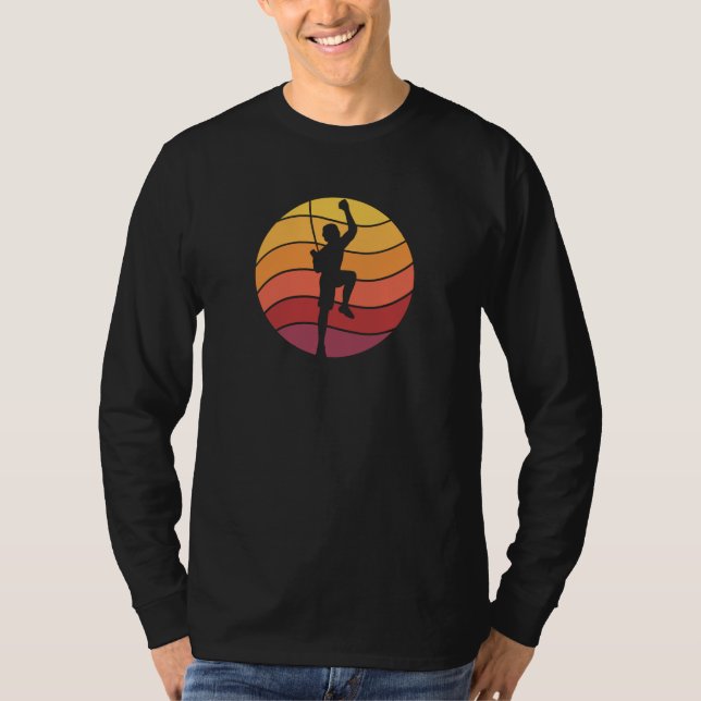Klettern Klettern Retro T-Shirt (Vorderseite)