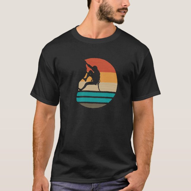 Klettern Klettern Retro T-Shirt (Vorderseite)