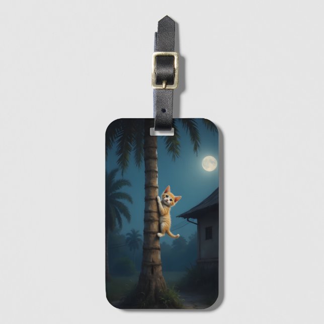 Klettern lernen – Süßer Katzemoment Gepäckanhänger (Vorderseite Vertikal)
