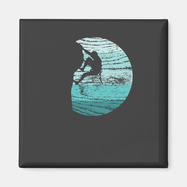 Klettern Retro Magnet (Vorne)