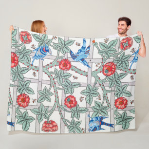 Klettern Rose & Kleiner Vogel, William Morris Fleecedecke