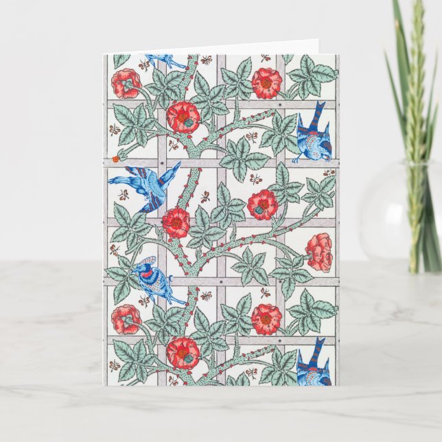 Klettern Rose & Kleiner Vogel, William Morris Karte (Vorderseite)