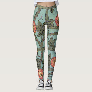 Klettern Rose & Kleiner Vogel, William Morris Leggings