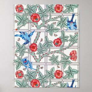 Klettern Rose & Kleiner Vogel, William Morris Poster