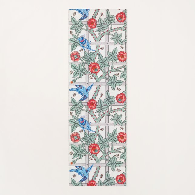 Klettern Rose & Kleiner Vogel, William Morris Yogamatte (Vorderseite)