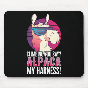 Klettern sagst du Alpaka Mein Gurt Tier Lama Mousepad