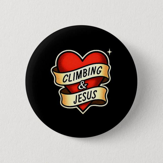 Klettern und Jesus Christlich  Button (Vorderseite)